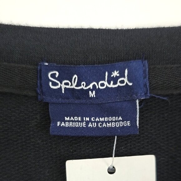 NWT Splendid Women's Henley Black Button Up Long Sleeves Top Relaxed Fit Size M - Picture 8 of 12